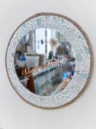 Sea Glass Mosaic Mirror Isle Of Wight Beach Decor, 15 - thumbnail 1