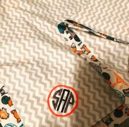 Custom Reversible Woodland Characters Baby Blanket - thumbnail 1