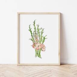 Gladiolus Flower Print, August Birth Month, Watercolor Floral Art - thumbnail 2