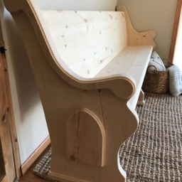 Unfinished - Church Pew Bench/Foyer, Entryway Furniture, Farmhouse Design, Dining Seating, Pew, Wooden - thumbnail 3