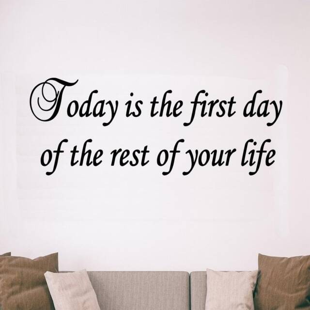 Vwaq Today Is The First Day Of Rest Your Life Inspirational Vinyl Wall Decals Motivational Home Decor Quote Quotes - image 1