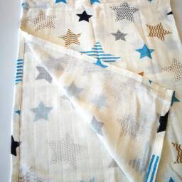 stars Muslin Swaddle, Newborn Baby Wrap, Swaddle Blanket Muslin, Sleeping Bag, New Gift, Shower Present - thumbnail 2