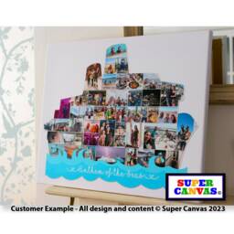 Cruise Ship Boat Family Holiday Shape Custom Photo Picture Collage Board Framed Canvas Print Wedding Anniversary Birthday Gift - thumbnail 1