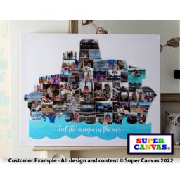 Cruise Ship Boat Family Holiday Shape Custom Photo Picture Collage Board Framed Canvas Print Wedding Anniversary Birthday Gift - thumbnail 2