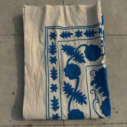 Handcrafted Cotton Suzani Quilt - Ethnic Embroidery, Bohemian Home D??cor, Reversible Throw Blanket - thumbnail 4