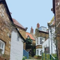 Robin Hood's Bay Travel Poster - Retro Vintage Style UK Art Print, Artwork, Homeware, Whitby, Yorkshire - thumbnail 2