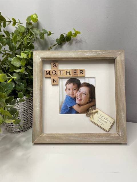 Personalised Mother Son Scrabble Gift Frame - Mum's Birthday Mother's Day Gift From Son For Home Decor Photo - image 1