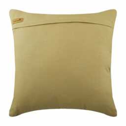 "Beige Cotton Canvas Mirror Work Decorative Throw Pillow Cover, 16""x16" - thumbnail 4