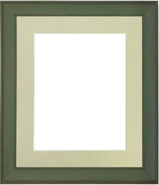Tuscany Green Wood Picture Frame With Light Grey Mount - image 1