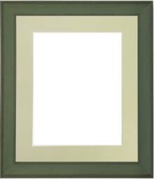 Tuscany Green Wood Picture Frame With Light Grey Mount - thumbnail 1
