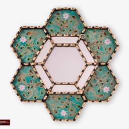 Handmade Hexagonal Wall Mirror 11.8 - thumbnail 2