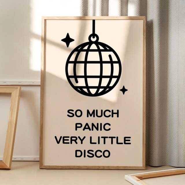 So Much Panic Very Little Disco Art Canvas Poster, Trendy Wall Art, Apartment Aesthetic Decor, Retro Home Printed Gift - image 1