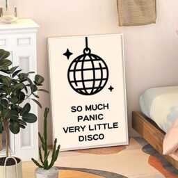 So Much Panic Very Little Disco Art Canvas Poster, Trendy Wall Art, Apartment Aesthetic Decor, Retro Home Printed Gift - thumbnail 3
