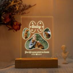 Personalized Photo Pet Night Light, Memorial Plaque, Gifts For Loss, Sympathy Gift, Pet Lamp, Cat Dog Loss Gift - thumbnail 2