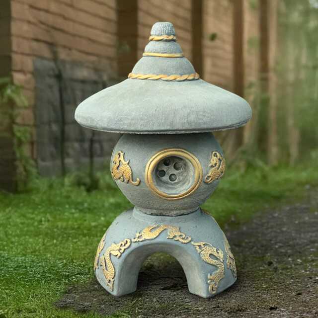 Outdoor Lantern Pagoda Sculpture Concrete Figurine Stone Ornament Handmade Cement Asian Decoration Pagoda Lover Gift - image 1