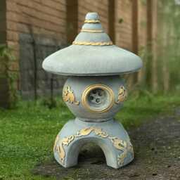 Outdoor Lantern Pagoda Sculpture Concrete Figurine Stone Ornament Handmade Cement Asian Decoration Pagoda Lover Gift - thumbnail 1
