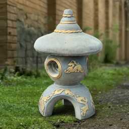 Outdoor Lantern Pagoda Sculpture Concrete Figurine Stone Ornament Handmade Cement Asian Decoration Pagoda Lover Gift - thumbnail 3