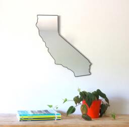 California Mirror/Wall State Outline Silhouette San Francisco Ca Art Shape Modern Decor - thumbnail 1