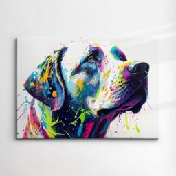 Labrador Dog Pet Abstract Modern Oil Painting Splatter Wall Art Framed Canvas Poster Print Home Kitchen Office Room Decor Gifts - thumbnail 3