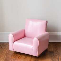 Child's Upholstered Rocking Chair/Chair - Pink Vinyl - thumbnail 2