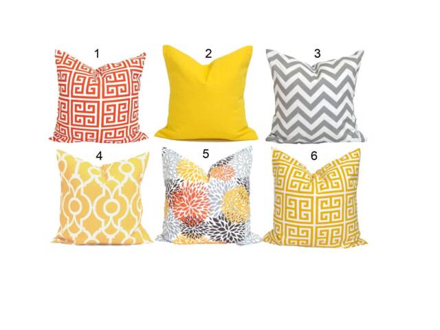 Outdoor Orange Pillow Covers, Outdoor Yellow Cover, Cover - image 1