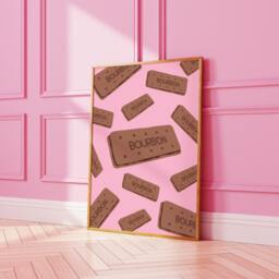 Bourbon Biscuit Wall Art Print, Kitchen Poster, Cute Food For Kitchen, Dining Room, Retro Print 2227 - thumbnail 2