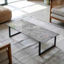Natural Marble Pattern Glass Table Top, Gray Scandinavian-style Protective Top For Tables