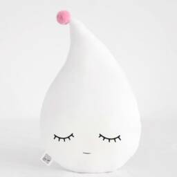 Pink & White Baby Girl Nursery Decor, Raindrop Cloud Cushion For Bb Crib Cot Kids Room Pom Pillow Newborn Shower Toddler Teen Gift - thumbnail 3