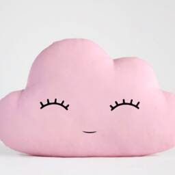 Pink & White Baby Girl Nursery Decor, Raindrop Cloud Cushion For Bb Crib Cot Kids Room Pom Pillow Newborn Shower Toddler Teen Gift - thumbnail 2