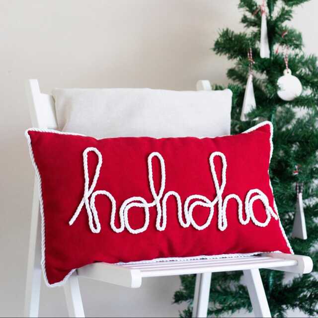 Embroidered Christmas Hohoho Pillow - Festive Holiday Cushion, Santa Throw Pillow, Winter Home D??cor - image 1