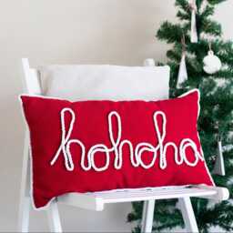 Embroidered Christmas Hohoho Pillow - Festive Holiday Cushion, Santa Throw Pillow, Winter Home D??cor