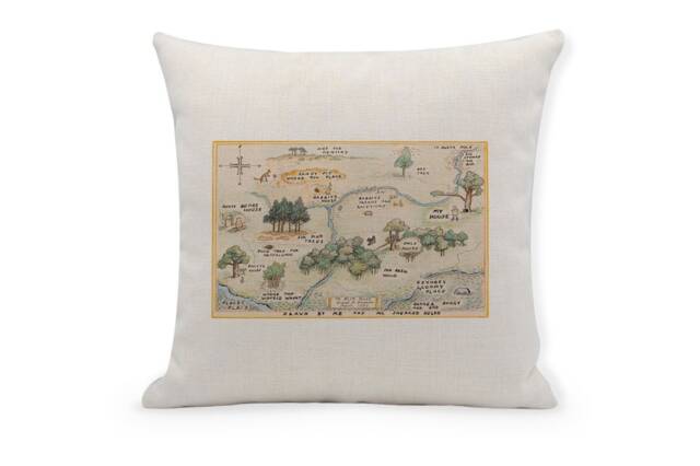 Hundred Acre Wood Map Cushion Classic Winnie The Pooh Gift, Bear Gift - image 1