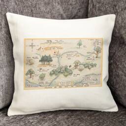 Hundred Acre Wood Map Cushion Classic Winnie The Pooh Gift, Bear Gift - thumbnail 2