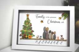 Personalised Family Pebble Art Christmas Picture Frame Gift - thumbnail 1