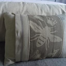 Hand Printed Queen Bee & Little Bees Cushion Pair Covers - thumbnail 3