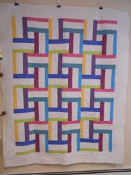 "Handmade Polka Dot Twin Quilt Woven Cotton, Youth Bedding - 60"" X 76" - thumbnail 1