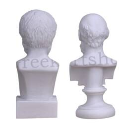 Socrates & Aristotle Greek Philosopher Bust Head Set Statue Sculpture - thumbnail 3