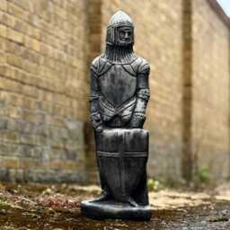 Concrete Knight Statue Outdoor Medieval Sculpture Stone Warrior Figurine Cement Historical Castle Decor Father Gift - thumbnail 3