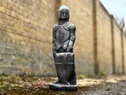 Concrete Knight Statue Outdoor Medieval Sculpture Stone Warrior Figurine Cement Historical Castle Decor Father Gift - thumbnail 1