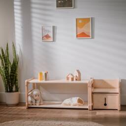 Montessori Furniture Set Start Shelf, Chair & Box - Beech Wood