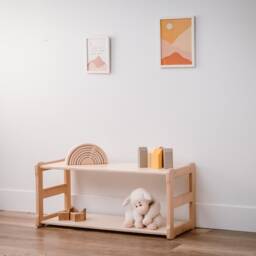 Montessori Furniture Set Start Shelf, Chair & Box - Beech Wood - thumbnail 2