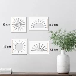 Dizzy Duck Sun Sunrise Boho Wall Stencil Set For Nursery D??cor - Kids Room Sunburst Stencils Reusable - thumbnail 3