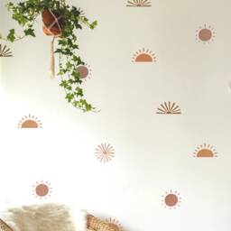 Dizzy Duck Sun Sunrise Boho Wall Stencil Set For Nursery D??cor - Kids Room Sunburst Stencils Reusable - thumbnail 1