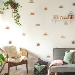 Dizzy Duck Sun Sunrise Boho Wall Stencil Set For Nursery D??cor - Kids Room Sunburst Stencils Reusable - thumbnail 2
