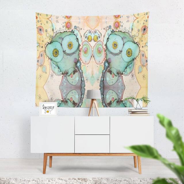 Nursery Kids Room Tapestry Large Abstract Art Wall Hanging Kids Tapestry Hang Teal Creature Tapestries Home Decor Gift - image 1