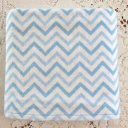 Rts Extra-Large Receiving Blanket - Blue Light & White Chevrons Baby Boy Gift Hannahs Homestead2 - thumbnail 3