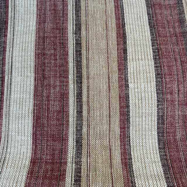 Fermoie Carskiey Broad Stripe Designer Burgundy Beige Linen Cushion Pillow Cover - image 1