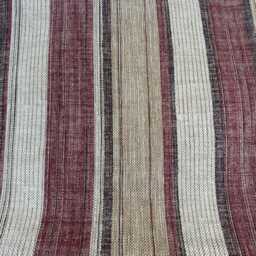 Fermoie Carskiey Broad Stripe Designer Burgundy Beige Linen Cushion Pillow Cover - thumbnail 1