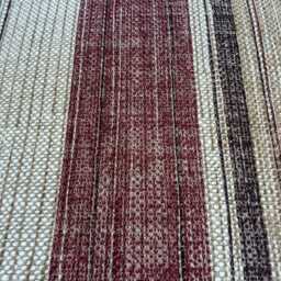 Fermoie Carskiey Broad Stripe Designer Burgundy Beige Linen Cushion Pillow Cover - thumbnail 2
