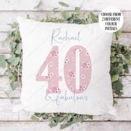 Personalised Flower Gift, Roses Cushion, Floral Gift For Grandma, Friend, Mum, Chic Rose - thumbnail 4